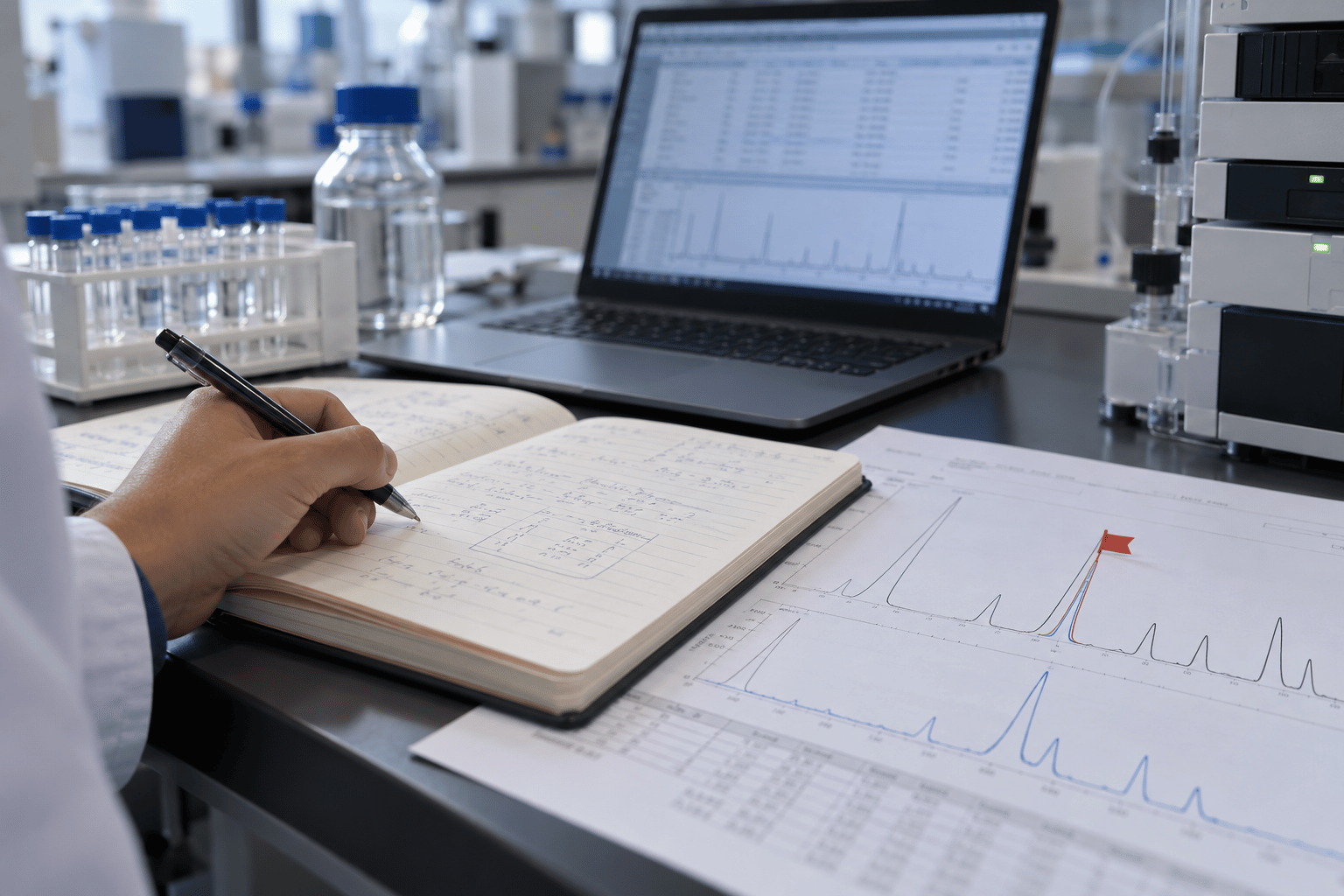 Lembar data mentah dan catatan laboratorium yang tidak selaras